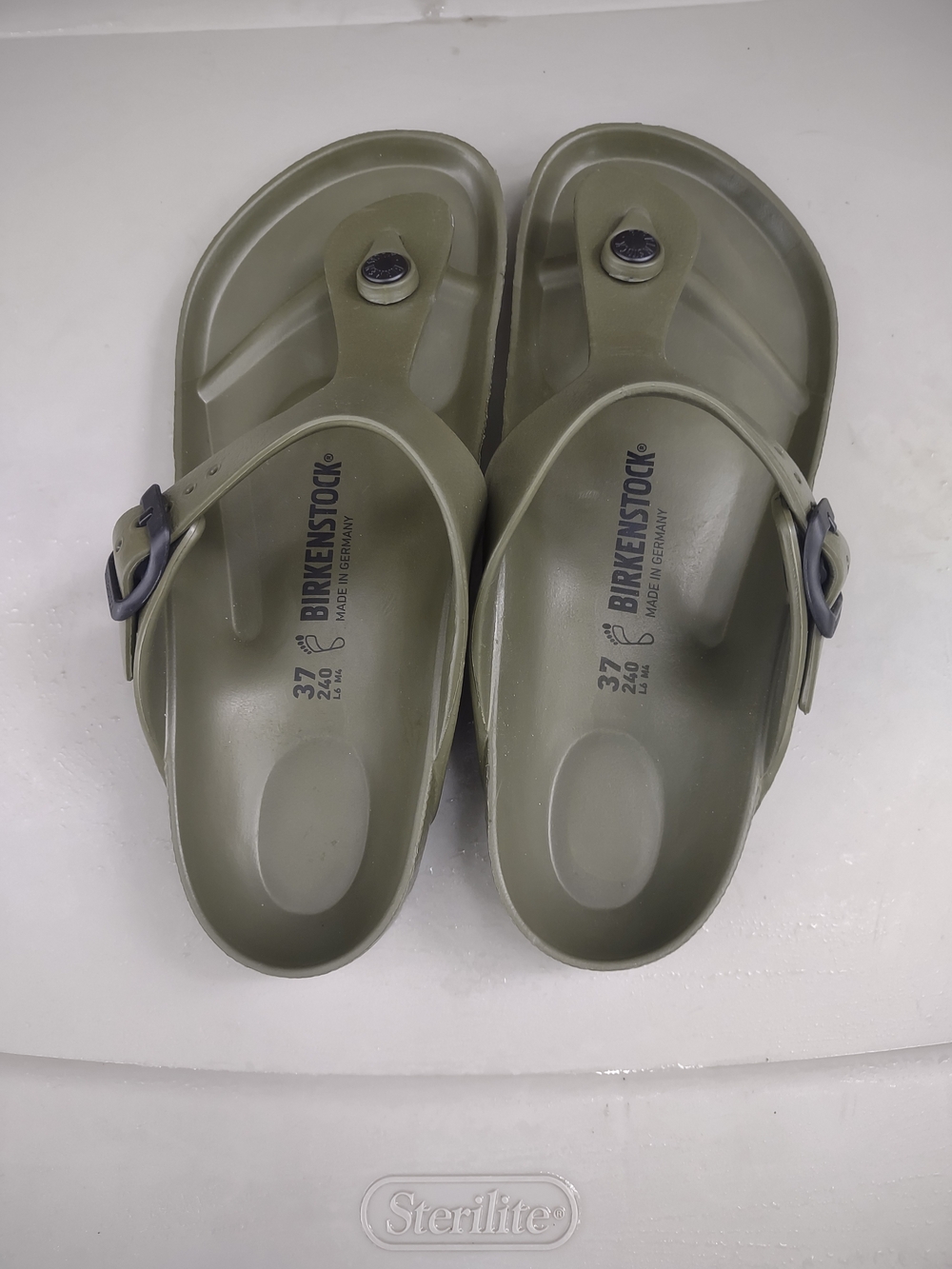 Birkenstock Olive Green EVA Thong Sandals with Buckle Size 37 (6-6.5)U.S.